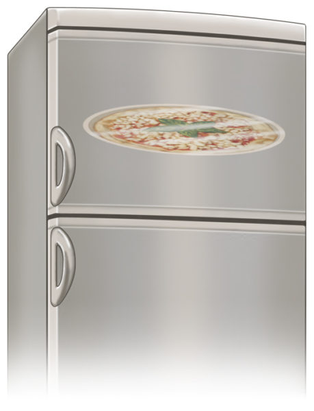 Pizza confezionata in cartoncino+pet Compac in congelatore