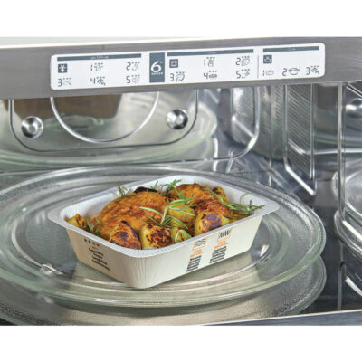 Contenitore in CARTONCINO+PLA (CA+PLA) Compac in forno microonde